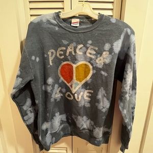 Tie Dye Throw and Go Peace & Love Sweatshirt